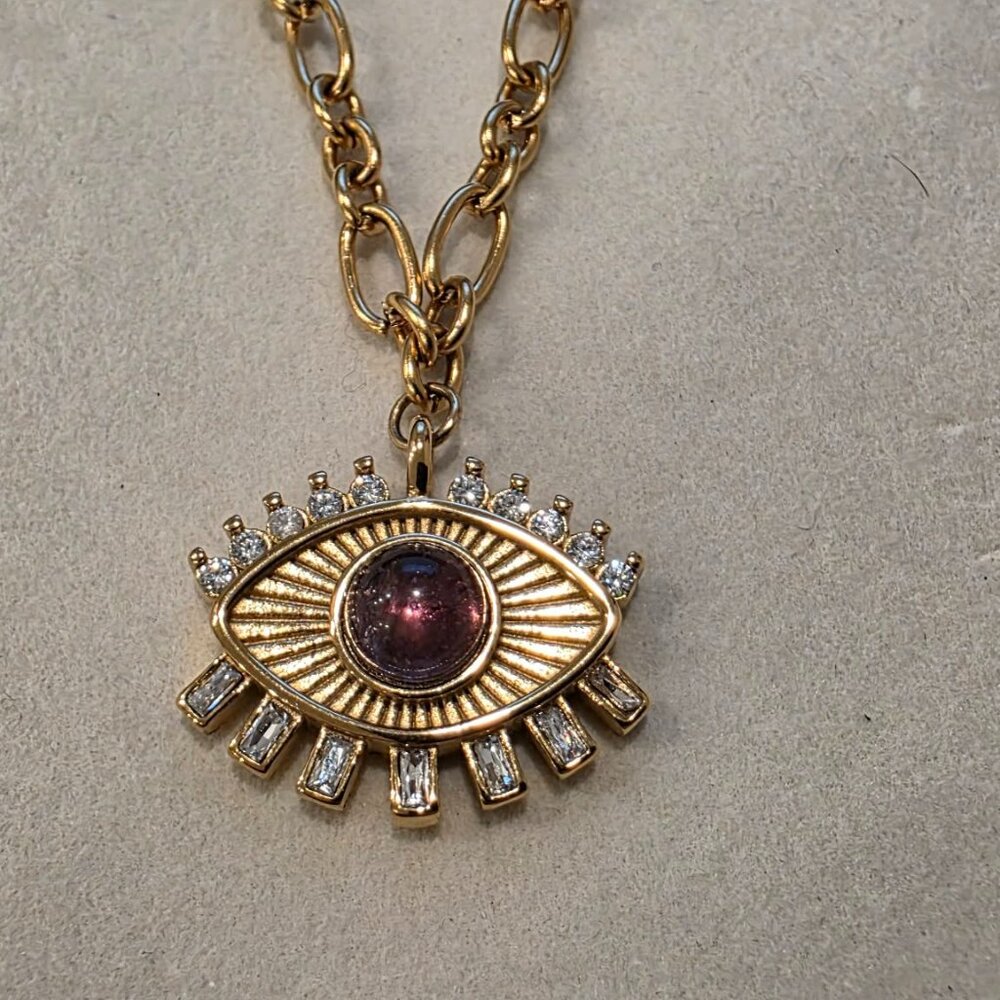 Evil Eye Layered Necklace - Picture 3 of 6